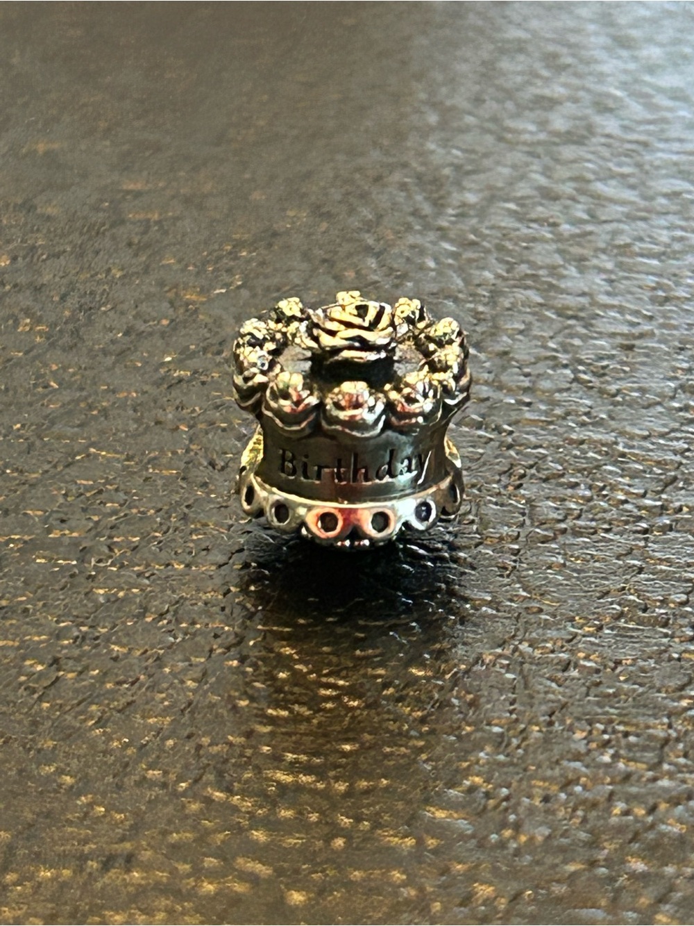 Pandora Silver 'Happy Birthday' Cake Bead Charm - Silver